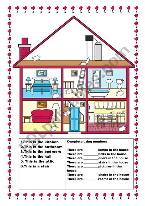 The House Rooms And Objects Esl Worksheet By Ilona