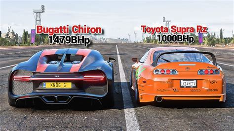 FH5 DRAG RACE Toyota Supra Rz 1000Hp Vs Bugatti Chiron YouTube