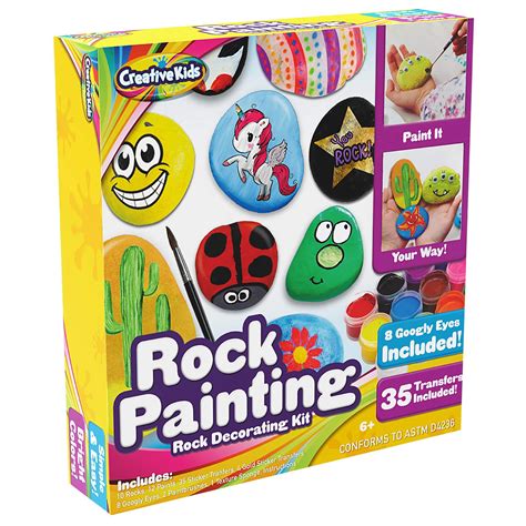 Rock Painting Outdoor Activity Kit For Kids Diy Art Set W 10 Hide