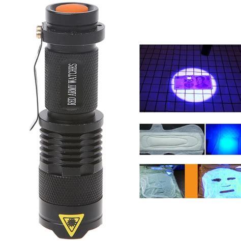 Yam Aluminum Alloy Mini Led Uv Flashlight Sk68 Purple Ultra Violet