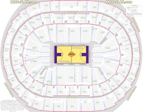 Staples Center Arena Seating Chart Lakers Detailed Seat
