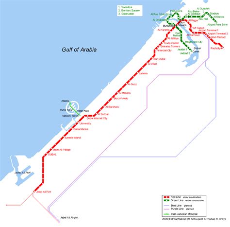 Detail Dubai Metro Red Line Stations And Route Map Uae Dubai Metro