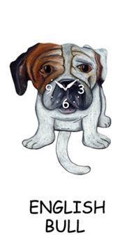 Puppies from the same litter can have different shaped tails. ENGLISH BULLDOG Wagging Tail Clock - Time Square Clock ...