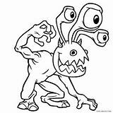 Monster Coloring Printable Adults Cool2bkids sketch template