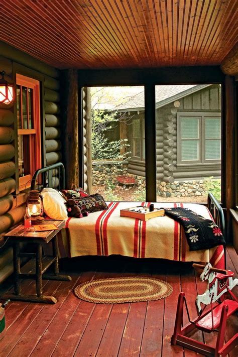 5 Dreamy Log Home Sleeping Porches Sleeping Porch Cabin Bedroom