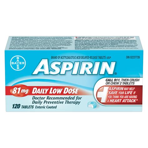 283 mg a day) in patients after a transient ischemic attack or minor ischemic stroke. ASPIRIN Daily Low Dose Tablets 81 mg at Walmart.ca ...