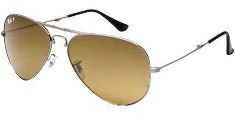 ray ban aviator folding sunglasses in silver for men lyst