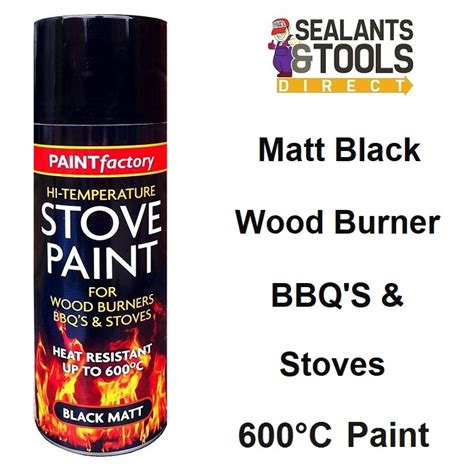 High Temperature Matt Black Wood Burner Bbq And Stove Spray Paint 400ml