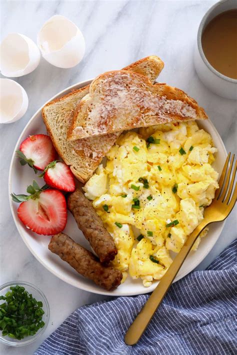 Perfect Scrambled Eggs Fluffy And Delicious Fit Foodie Finds