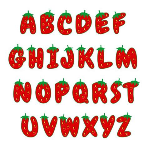 Strawberry Letters Font Alphabet Letters Monogram Cuttable Etsy