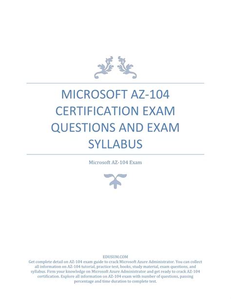 Ppt Microsoft Az 104 Certification Exam Questions And Exam Syllabus