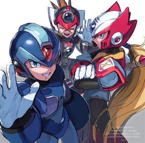 Zero Mega Man X And Axl Mega Man And 3 More Drawn By Tanakais2p