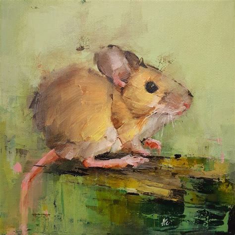 Field Mouse 2019 Acrylic Painting By Andreea Cataros バックグラウンド