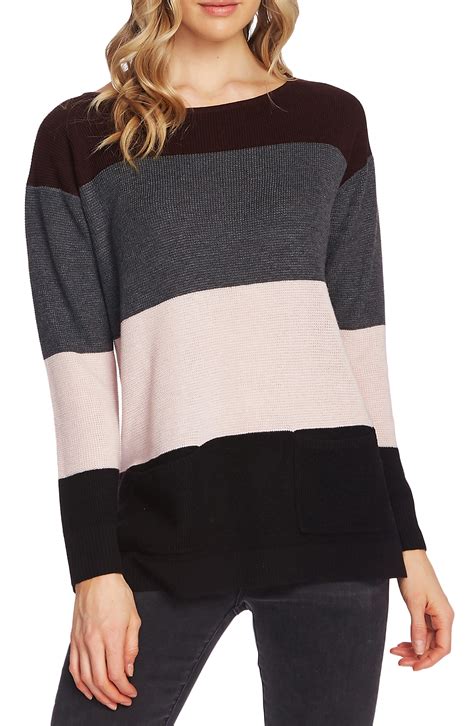 Vince Camuto Colorblock Pocket Sweater Lyst