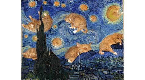 The vincent van gogh painting the starry night is one of the world's most famous paintings, but what makes it so important? Vincent van Gogh. The Furry Starry Night | FatCatArt