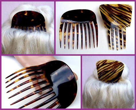 Comb My Hair In Spanish - Two Victorian hair combs Spanish style faux tortoiseshell hair : The