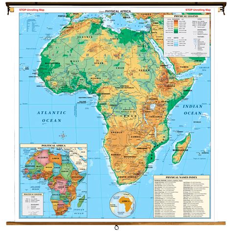 Africa landforms map map of africa. Cram Africa Physical Roller Map at Hayneedle