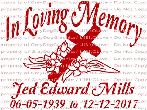 In Loving Memory Cross And Daffodils Christian Vinyl Decal Etsy