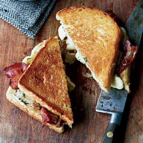 grilled cheese and bacon sandwiches with cheese curds recipe frédéric morin