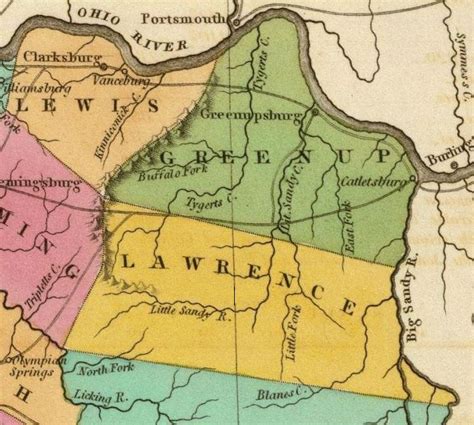 1838 Map Of Greenup County