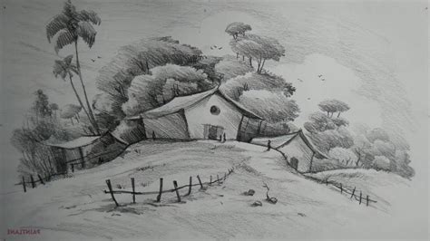 Easy Nature Landscape Drawings Easy Pencil Drawing Sketches Of