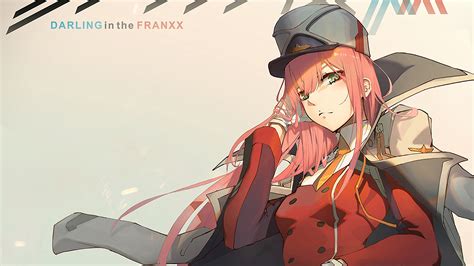 Darling In The Franxx Zero Two Wearing Red Uniform Coat And Hat 4k Hd