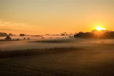 Sunrise Fog Fields Free Photo On Pixabay