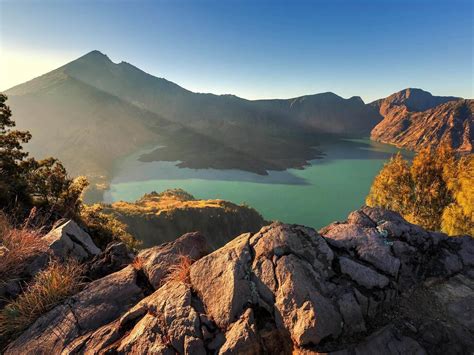 Mount Rinjani Lombok Indonesia Mount Rinjani Is An Active Volcano And