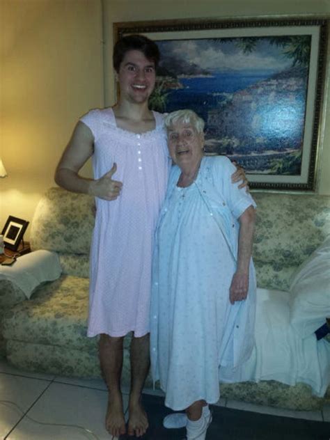 Grandson And Grandma Wear Matching Nightgowns After She Is Embarrassed By Hers