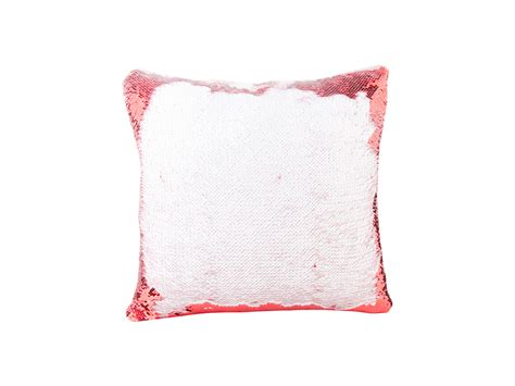 Sublimation Flip Sequin Pillow Cover Red W White 4040cm Bestsub