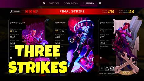 New Three Strikes Gamemode 20 Bomb 4k Damage Apex Legends Youtube