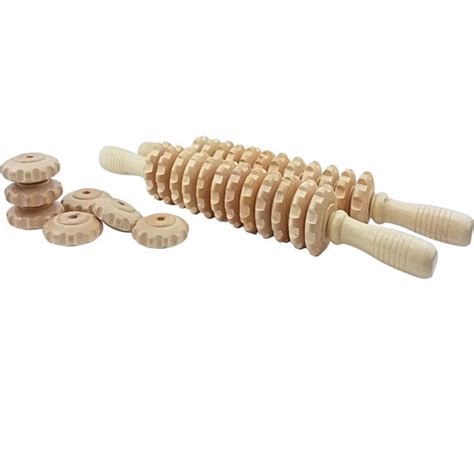 Wooden Massage Stick Roller For Anti Cellulite Lymphatic Drainage Wood Therapy Massage Roller
