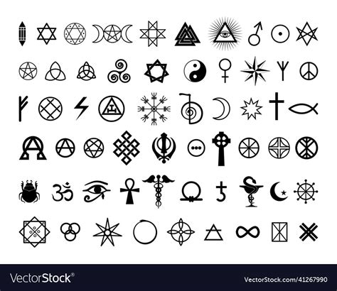 Set Of Esoteric And Occult Symbols Royalty Free Vector Image