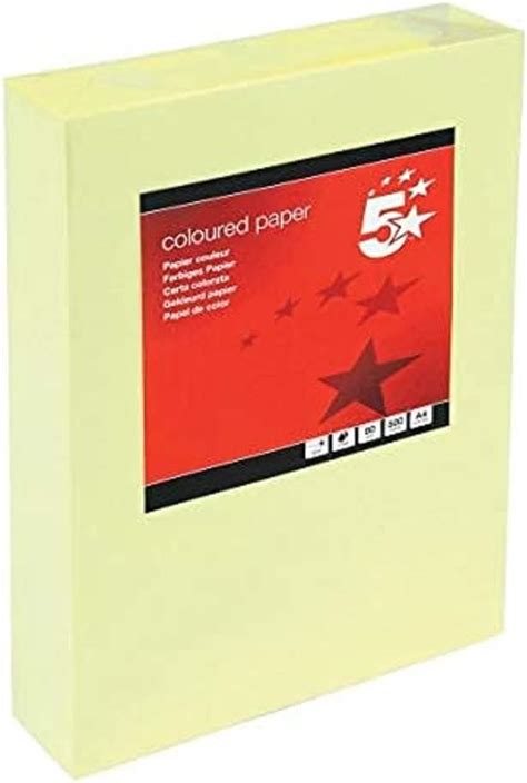 5 Star Coloured Copier Paper Multifunctional Ream Wrapped 80gsm A4