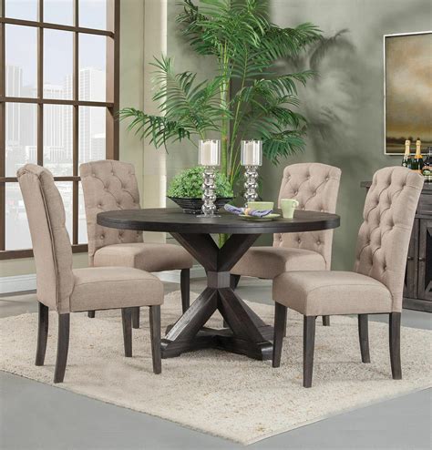 Modern dining room tables more than 200 cm are available in a selection of different designs. Alpine Newberry 54" Round Dining Room Table Set in ...
