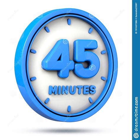 Blue 45 Minutes On White Background 45 Min Logo 3d Illustration