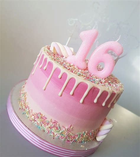 Our 16th birthday ideas will surely make your birthday wishes extraordinary. Ombre 16th pink drip cake | 16th birthday cake for girls ...