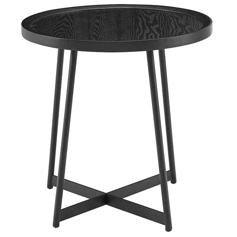 Untitled side table matte blackened brass small accent, end or drink stand. Niklaus Black Ash Side Table by Euro Style | Eurway