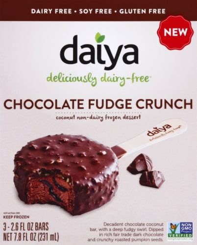Daiya Chocolate Fudge Crunch Coconut Non Dairy Frozen Dessert Bars