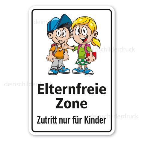 Schild Elternfreie Zone Zutritt nur für Kinder Schilderserie SP 01