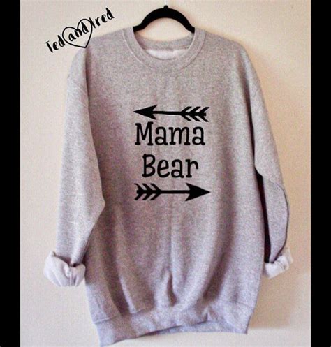 Mama Bear Sweatshirt Wide Neck S Xxl Ladies Sweatshirt Mama Bear