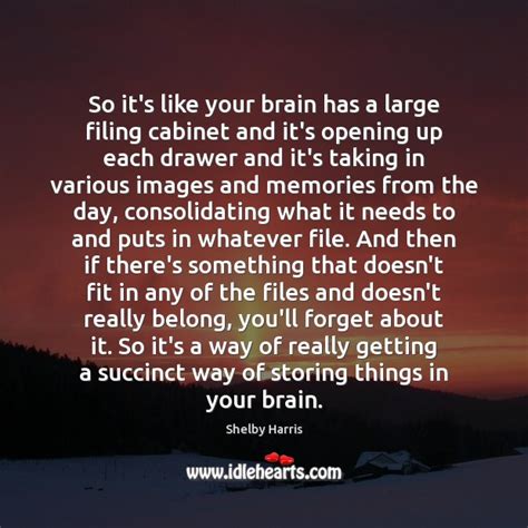So Its Like Your Brain Has A Large Filing Cabinet And Its Idlehearts