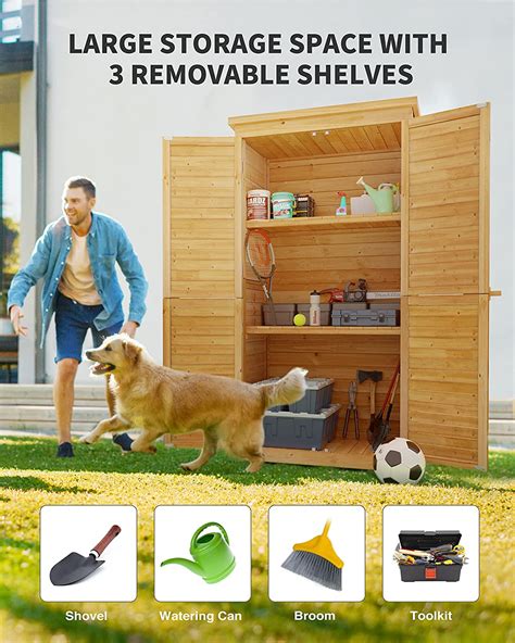 Buy Gizoon Outdoor Storage Cabinet With 3 Shelves Double Lockable