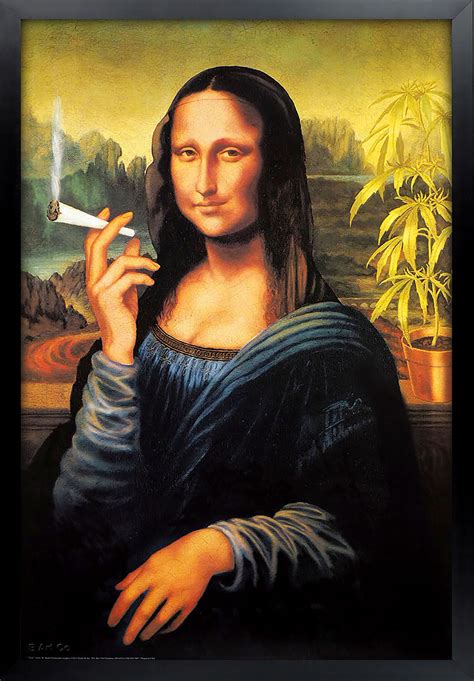 Funny Mona Lisa Smoking Poster Framed And Ready To Hang Etsy
