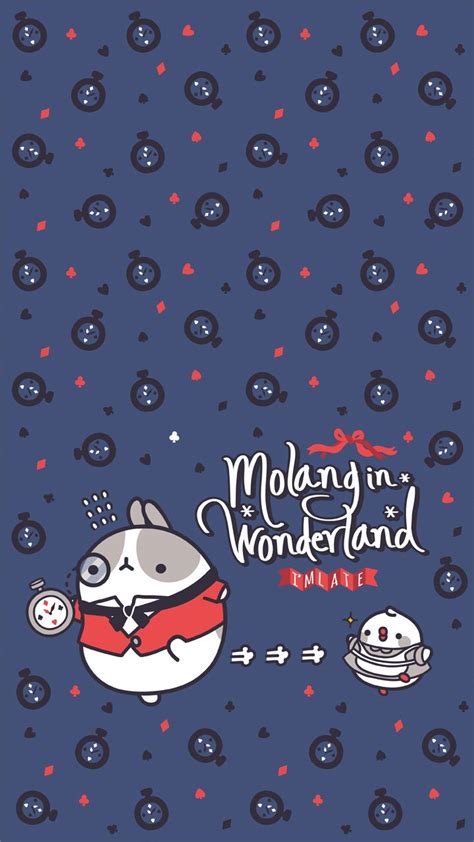Веселые кролики санрио милые обои милые щенки подарок дисплей. Molang in wonderland wallpaper | Molang, Kawaii wallpaper ...