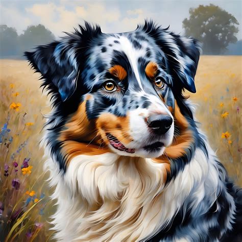 Dog Australian Shepherd Art Free Stock Photo - Public Domain Pictures
