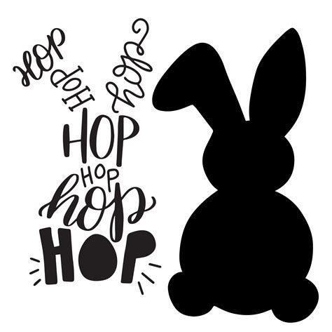 Hand Lettered Typographic Easter Bunny Free SVG Cut File