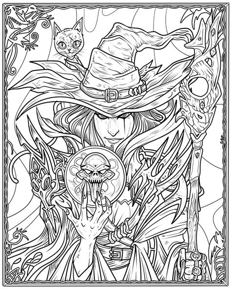 Download free halloween coloring pages from hallmark! b12.jpg (4800×6000) | Witch coloring pages, Cool coloring ...