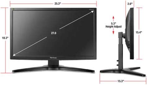 A 58 inch 21:9 tv matches the same viewing area as a 47 inch tv dimensions for 16:9 video. Amazon.com: ViewSonic VP2765-LED 27" Full HD 1080p Monitor ...