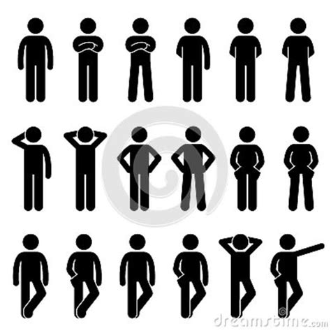 Various Basic Standing Human Man People Body Languages